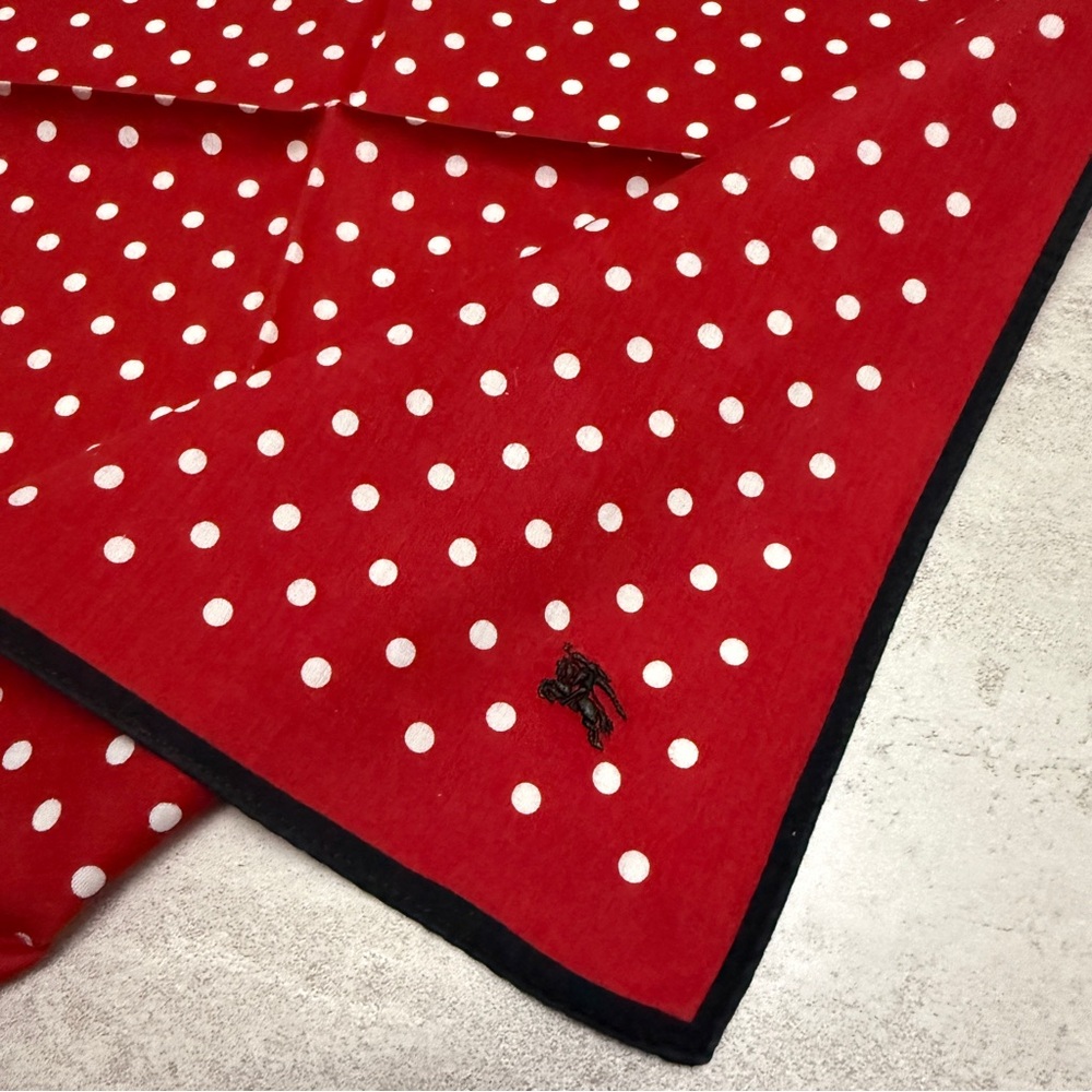 Burberry vintage handkerchief cotton Red and White Polka Dot - Picture 2 of 5